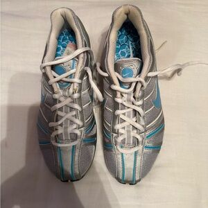 Nike Silver and Light Blue Sneakers